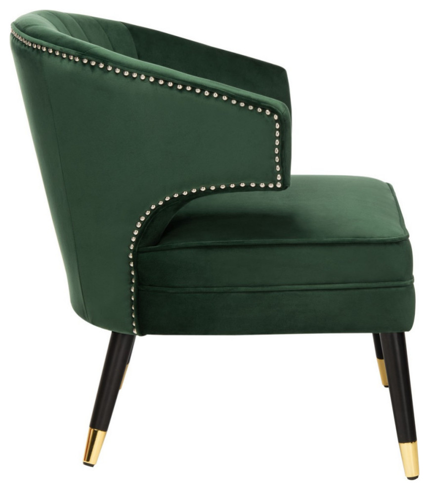 Zena Wingback Arm Chair Forest Green/Black   Midcentury   Armchairs And Accent Chairs   by V.S.D Furniture  Houzz