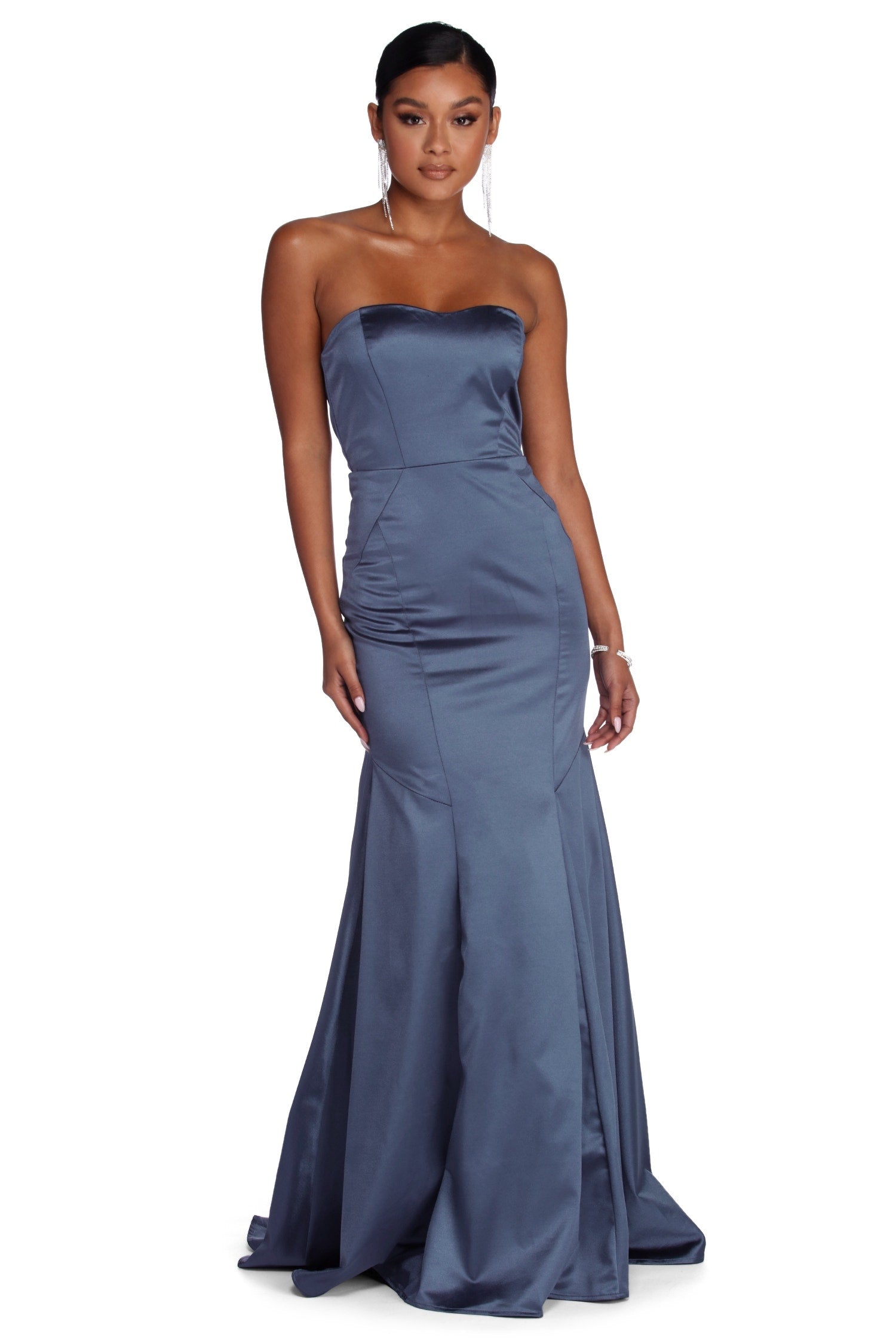 Cheyenne Formal Strapless Satin Dress