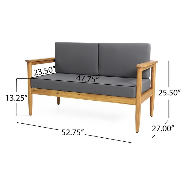 Magnolia Outdoor Acacia Wood Chat Set by Christopher Knight Home