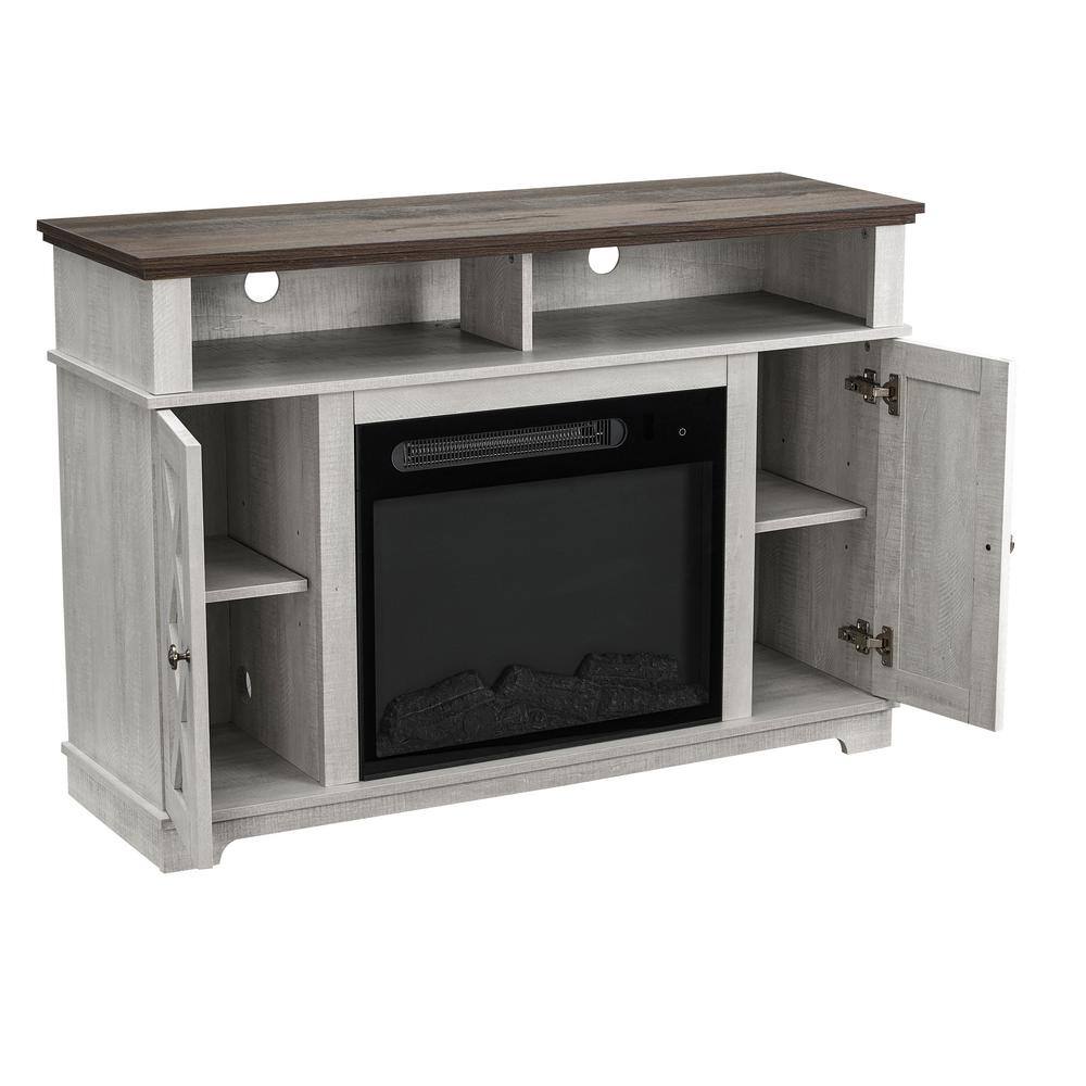 FESTIVO 48 in. White TV Stand for TVs up to 55 in. with Electric Fireplace FFP20256