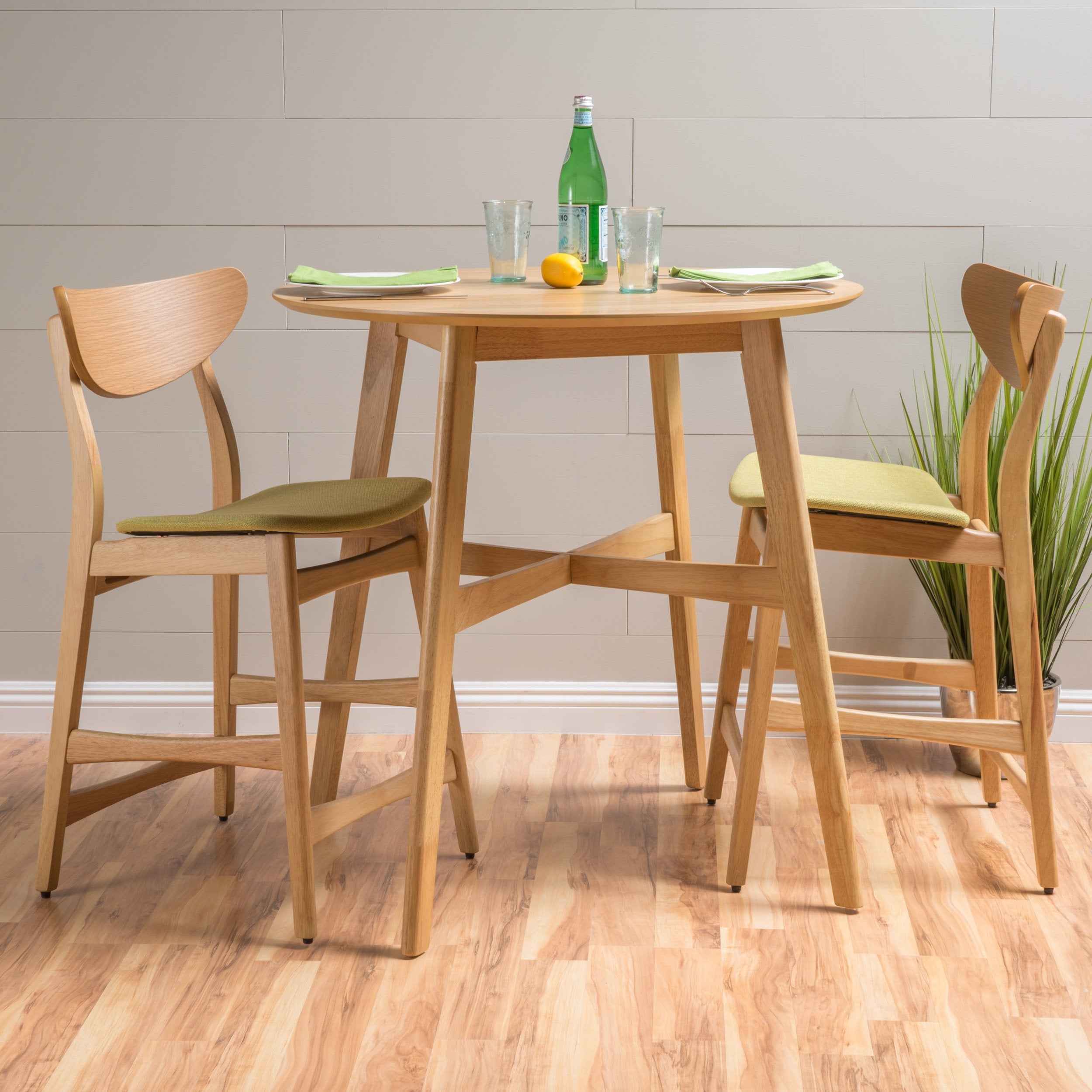 Helen Dark Fabric/ Wood Finish Counter Height Dining Set