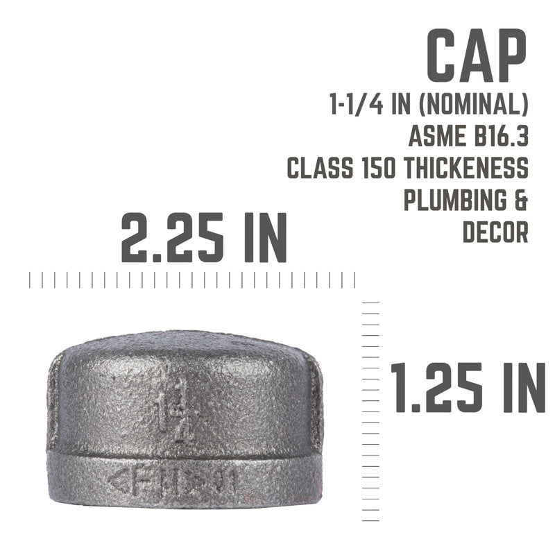 CAP BLACK 1-1/4