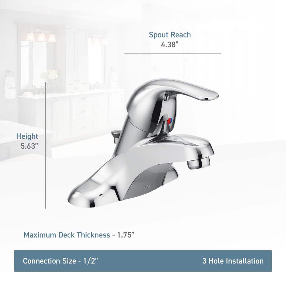 MOEN Adler 4 in Centerset SingleHandle Bathroom Faucet in Chrome