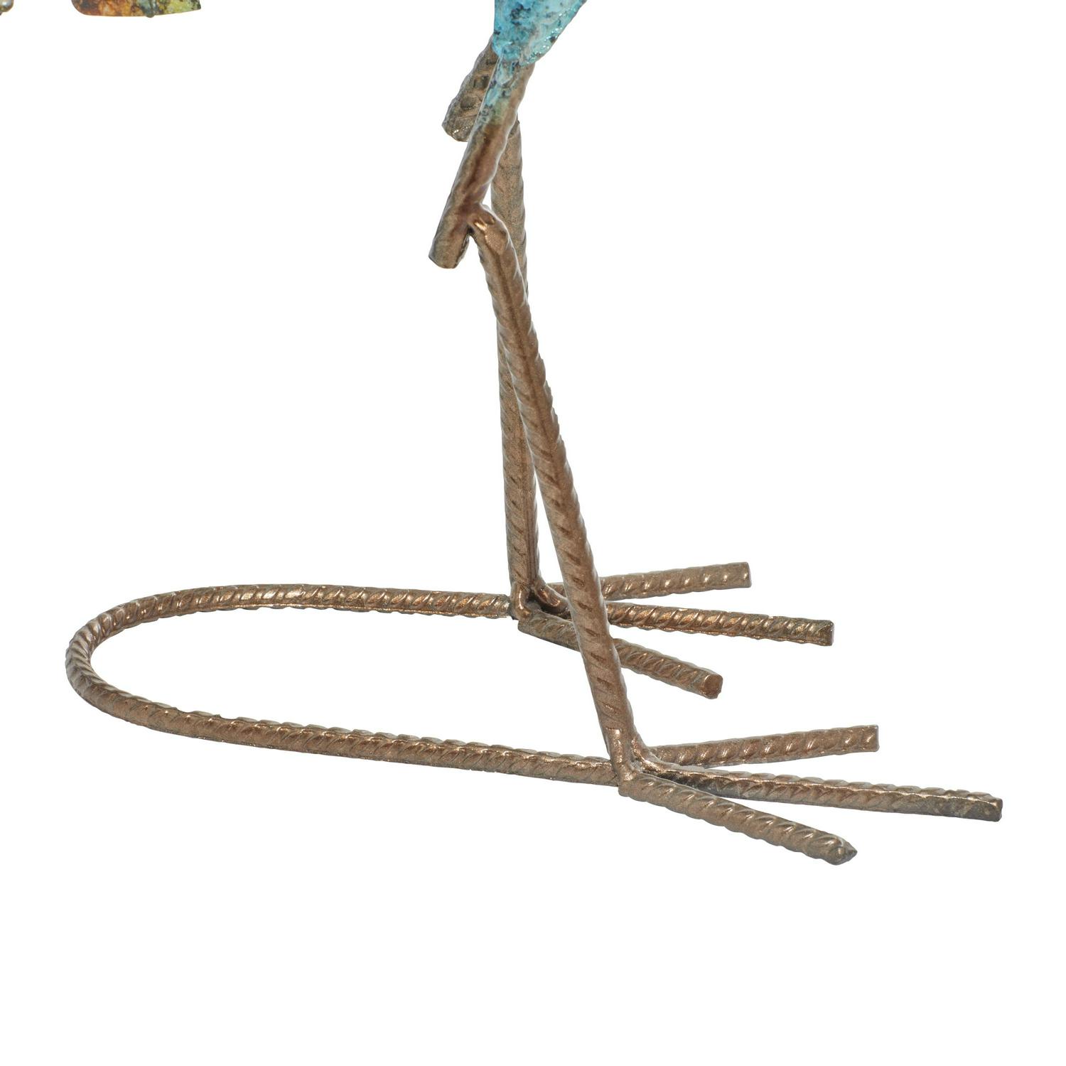 DecMode Outdoor 31 x 20 Teal Metal Eclectic Birds Garden Sculpture， 1  Pieces