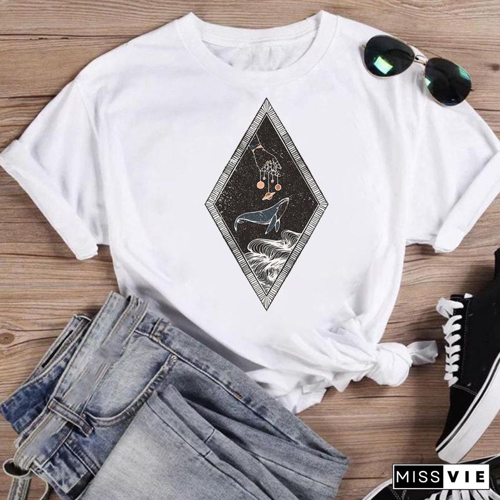 Women Print Bee Funny Clothing Cute Fashion Summer O-Neck T-Shirts Shirt Female Graphic T Top Short Sleeve Cartoon Tee T-Shirt