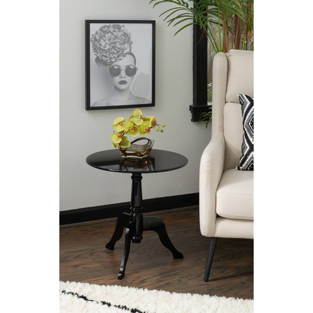 Acrylic Curvy Legs Glam End Table Black Linon