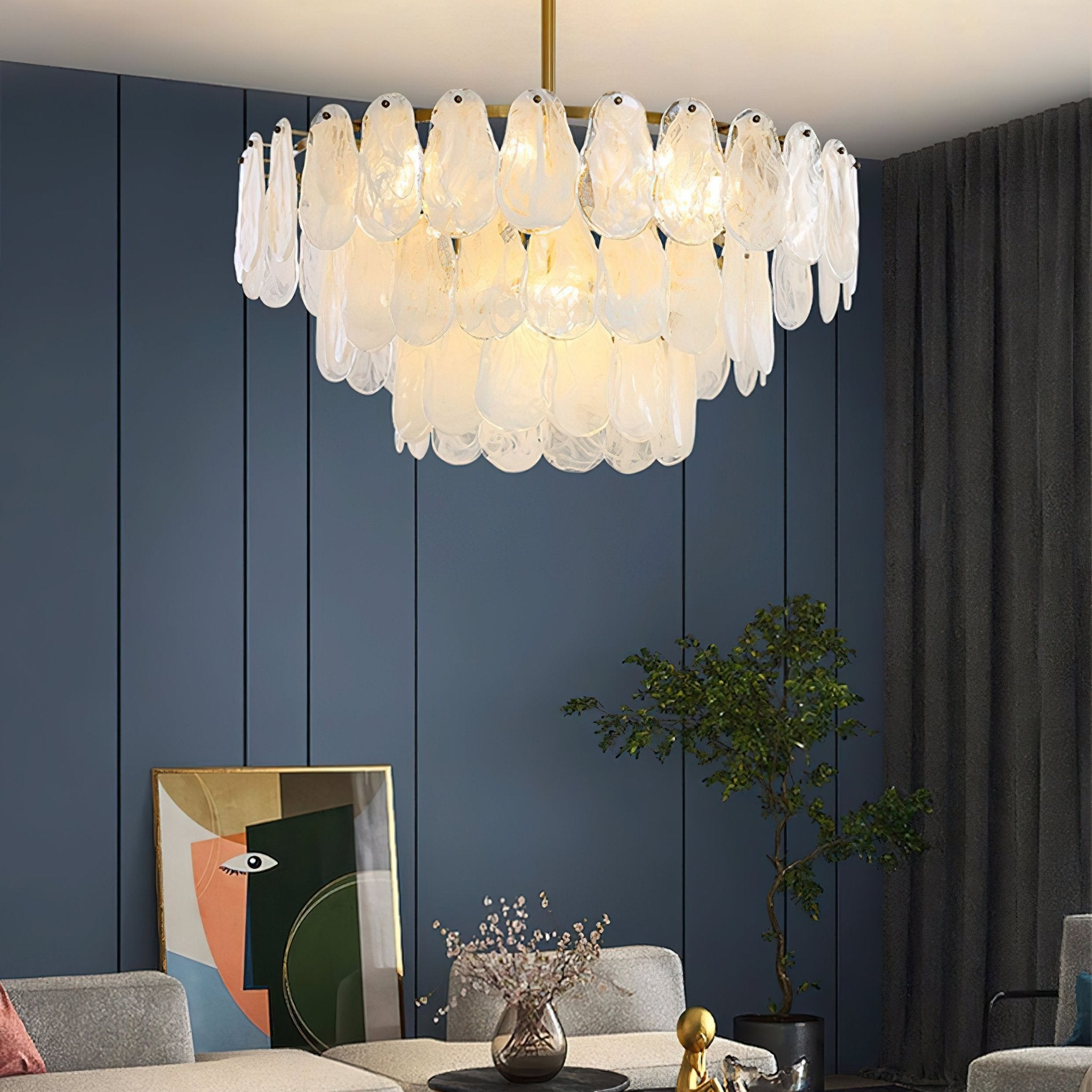 Round Cloud Glass Chandelier