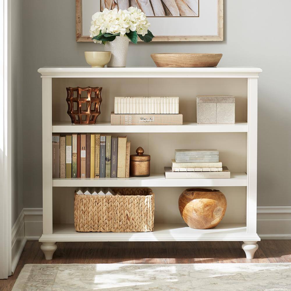 Home Decorators Collection Hamilton Off White 3-Shelf Adjustable Accent Bookcase (36 in. H) 9786900410