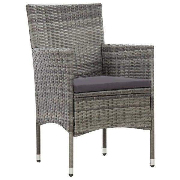 4 Piece Patio Lounge Set With Cushions Poly Rattan Gray - Overstock - 36363663