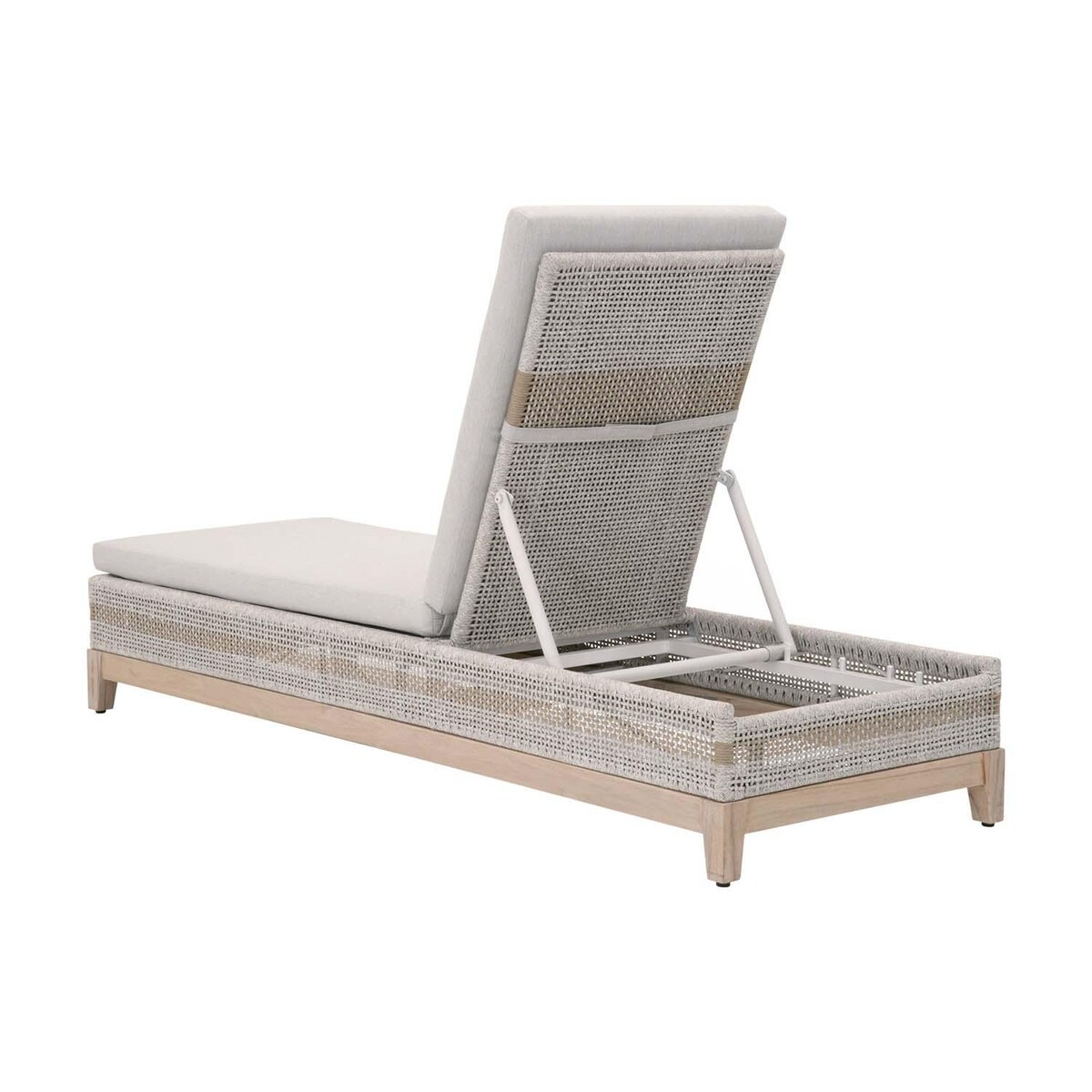 Cocoa Way Woven Rope Chaise Lounge in Taupe and White By Lakeview