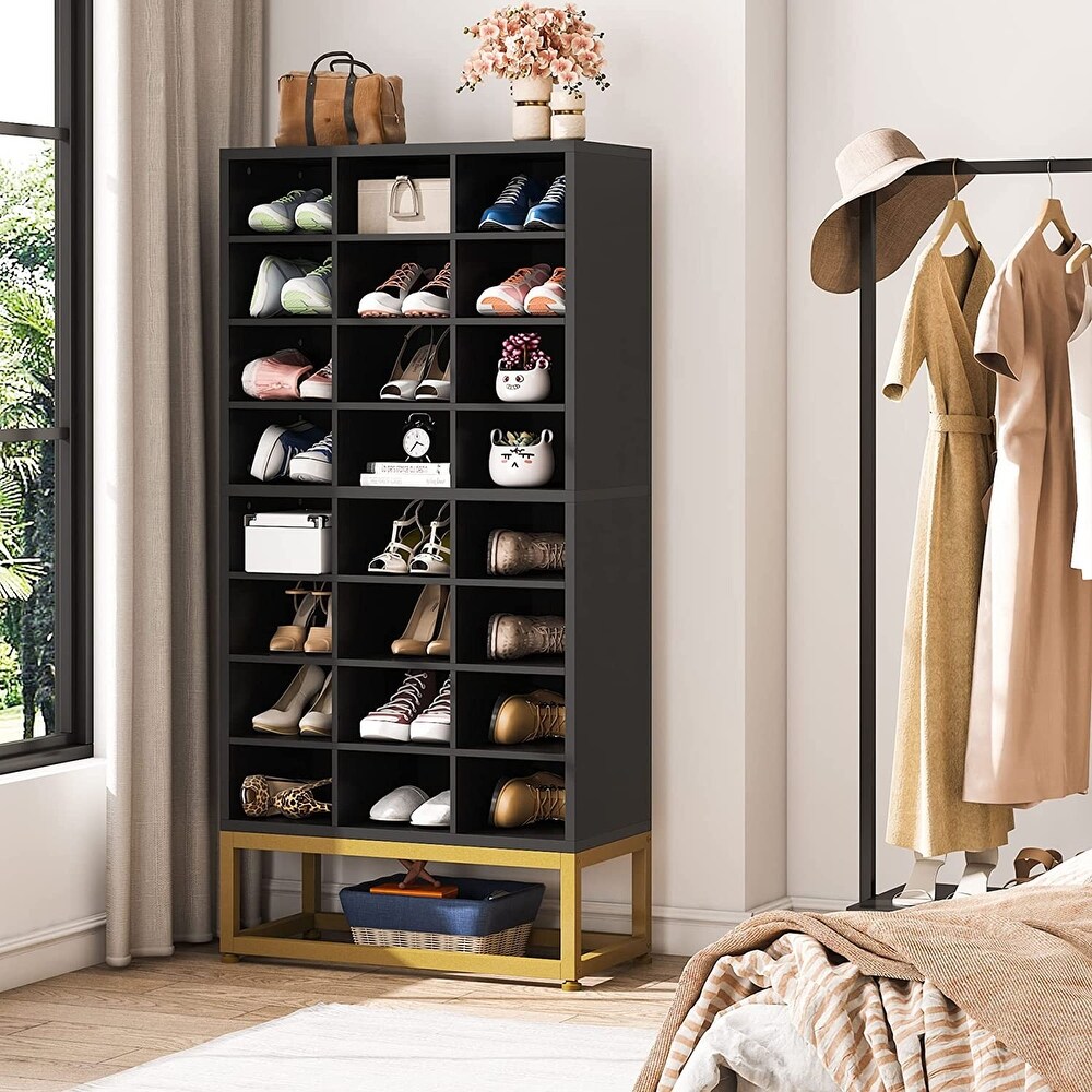 Shoe Storage Rack  24 Pair Shoe Storage Cabinet for Entryway   N/A