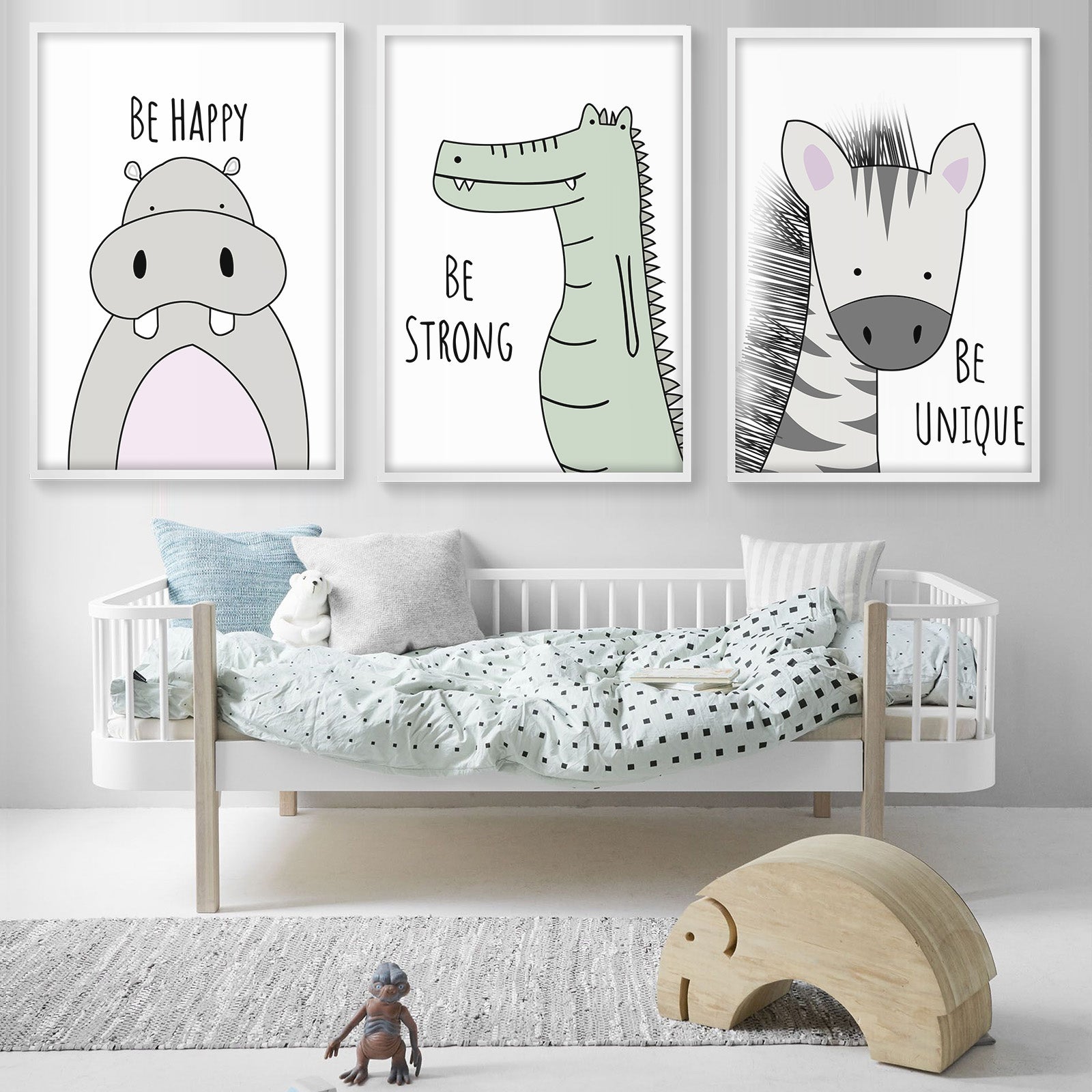 Be Happy Be Strong Be Unique Set Of 3 Framed Graphic Art Print Soapr0008