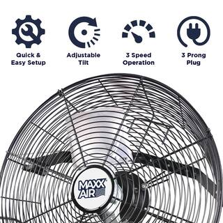 Maxx Air 18 in. 3-Speed High Velocity Wall Mount Fan with 2-Blades HVWM 18CD