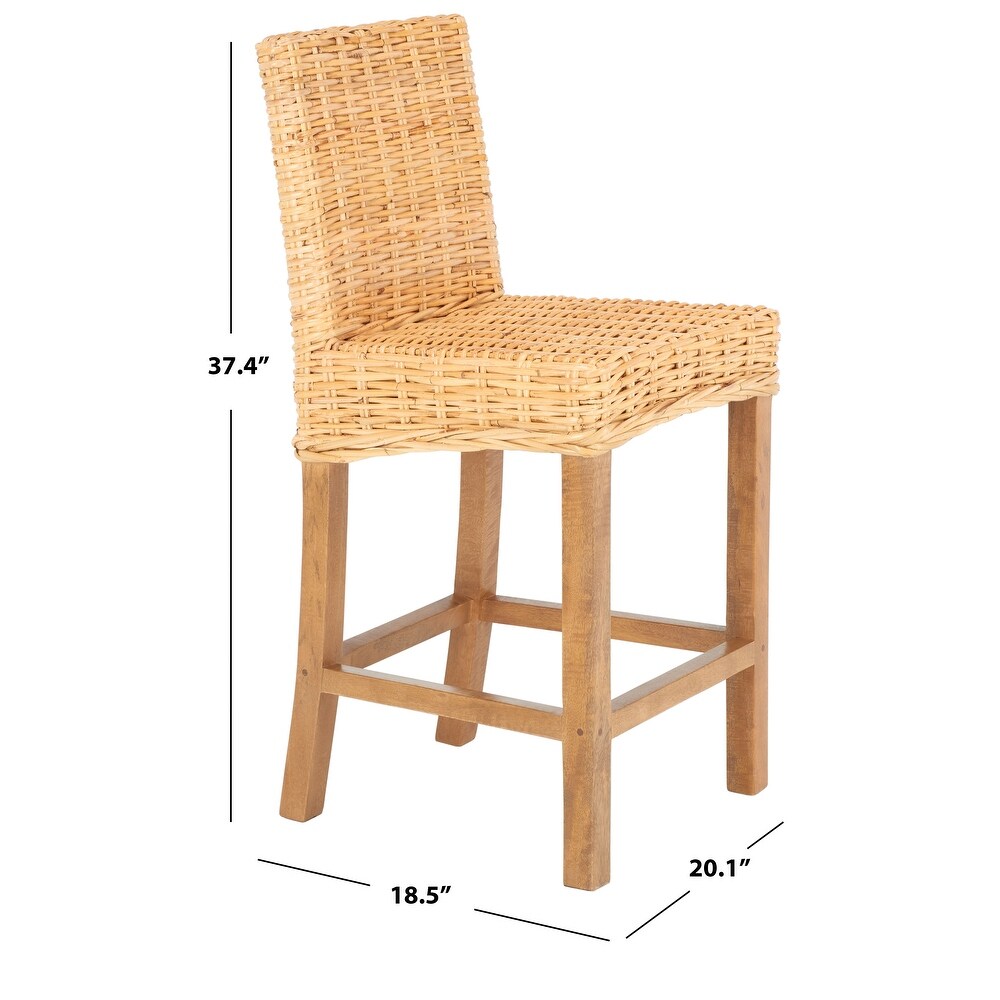 SAFAVIEH Tobie Rattan 23.6 inch Counter Stool