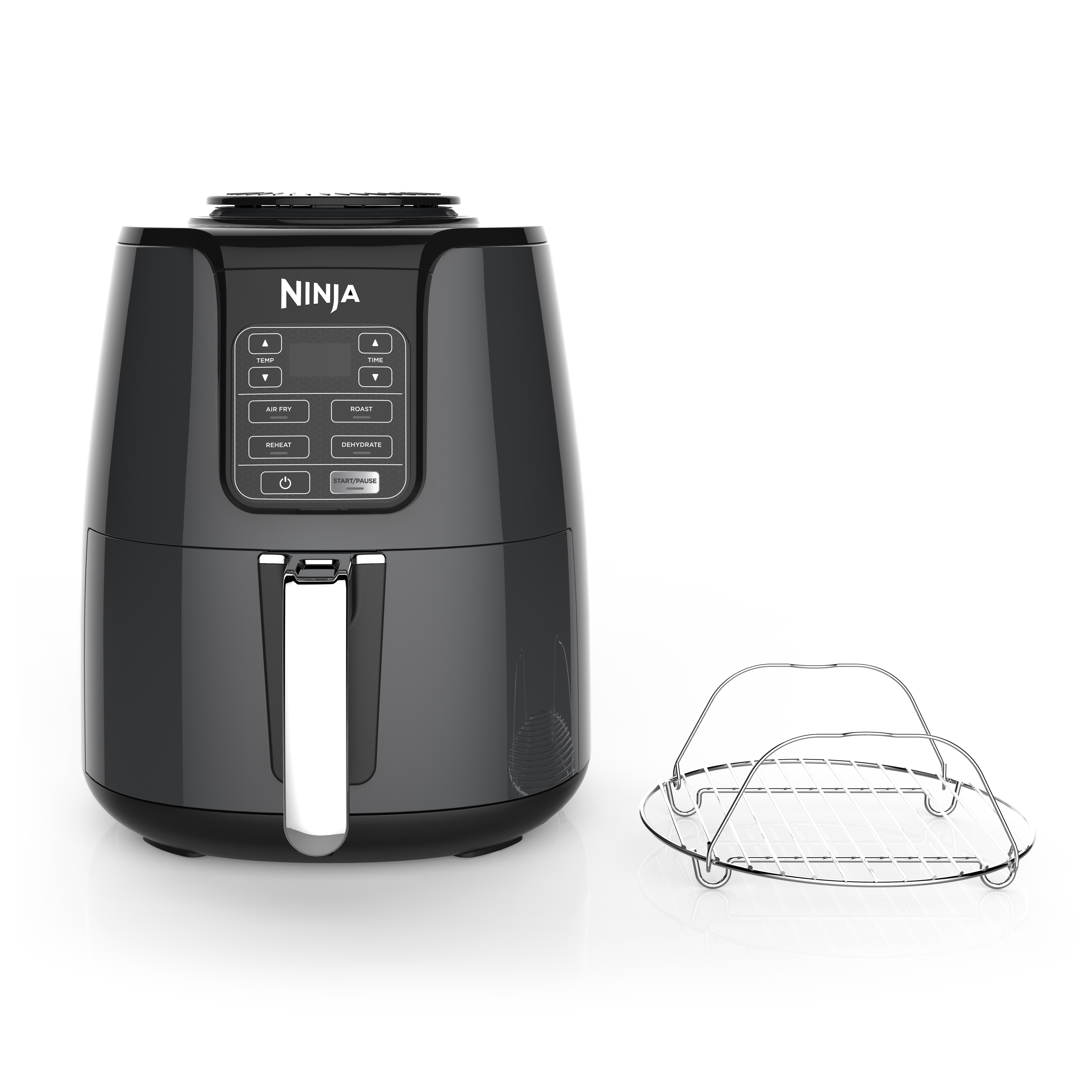 Ninja Air Fryer， 1550-Watt Programmable Base for Air Frying， Roasting， Reheating and Dehydrating with 4-Quart Ceramic Coated Basket