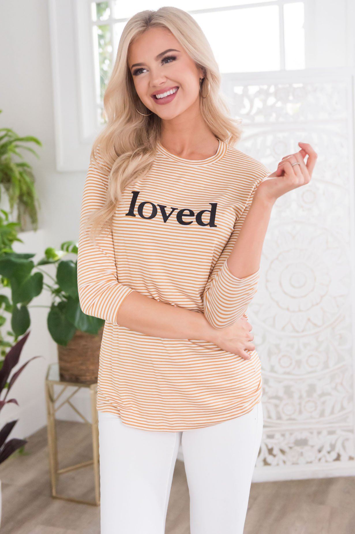 Loved Modest 3/4 Length Sleeve Tee