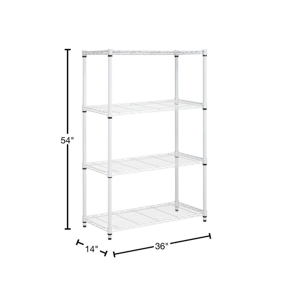 Honey-Can-Do White 4-Tier Heavy Duty Adjustable Steel Garage Storage Shelving (36 in. W x 54 in. x 14 in. D) SHF-09440