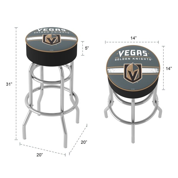 NHL Vegas Golden Knights 360 Degree Swivel Barstool with Foam Padded Seat