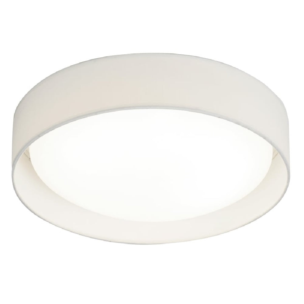 Searchlight 9371-37WH LED White Fabric Modern Round Flush Ceiling Light 37cm 950lm