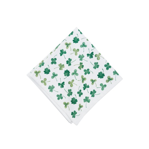 C amp f Home Clover Napkin Set Of 6 Shamrock Pattern St Patrick x27 s Day Cotton Machine Washable