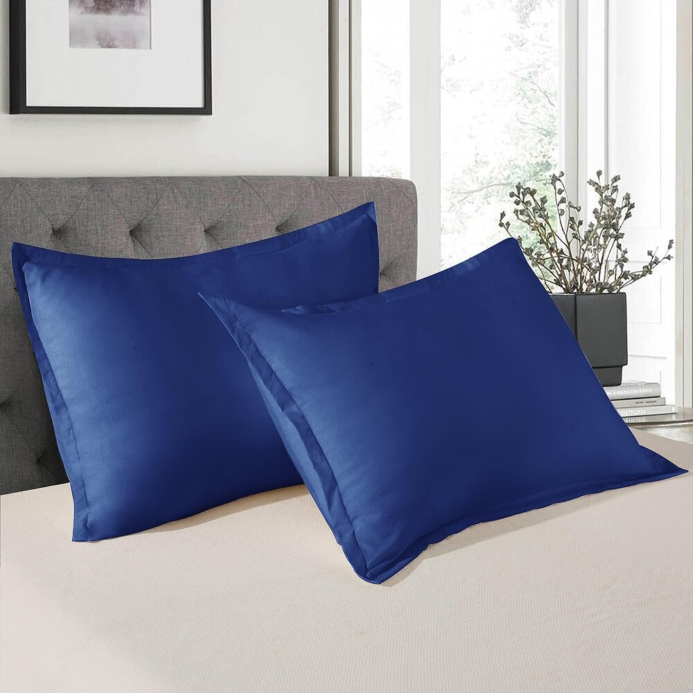 Shatex 2 Pack Pillow Shams Queen Pillow Covers Pillowcases Blue