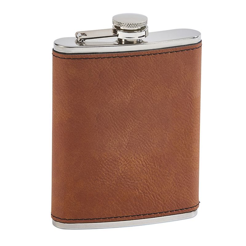 5.25 Caramel Leatherette Stainless Steel Flask