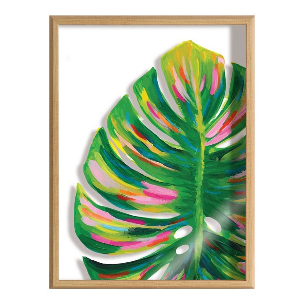 X 24 quot Blake Monstera Framed Printed Glass By Jessi Raulet Of Ettavee Natural Kate amp Laurel All Things Decor