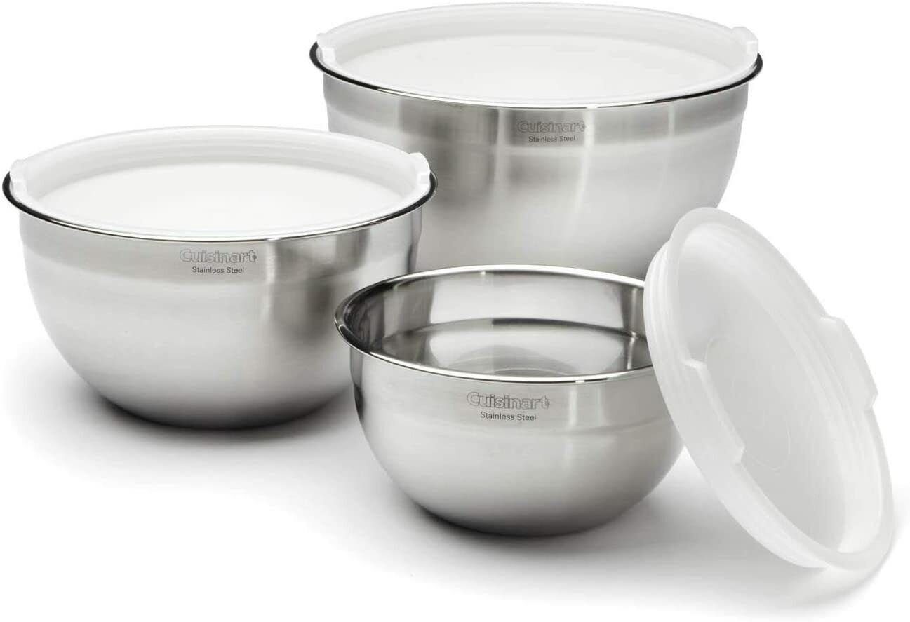 Cuisinart Stainless Steel Mixing Bowl Set with Lids