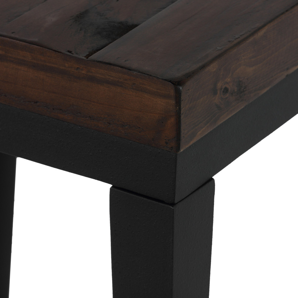 Cortesi Home Omaha End Table  Solid Wood and Metal  20 quot  Industrial   Side Tables And End Tables   by CozyStreet  Houzz