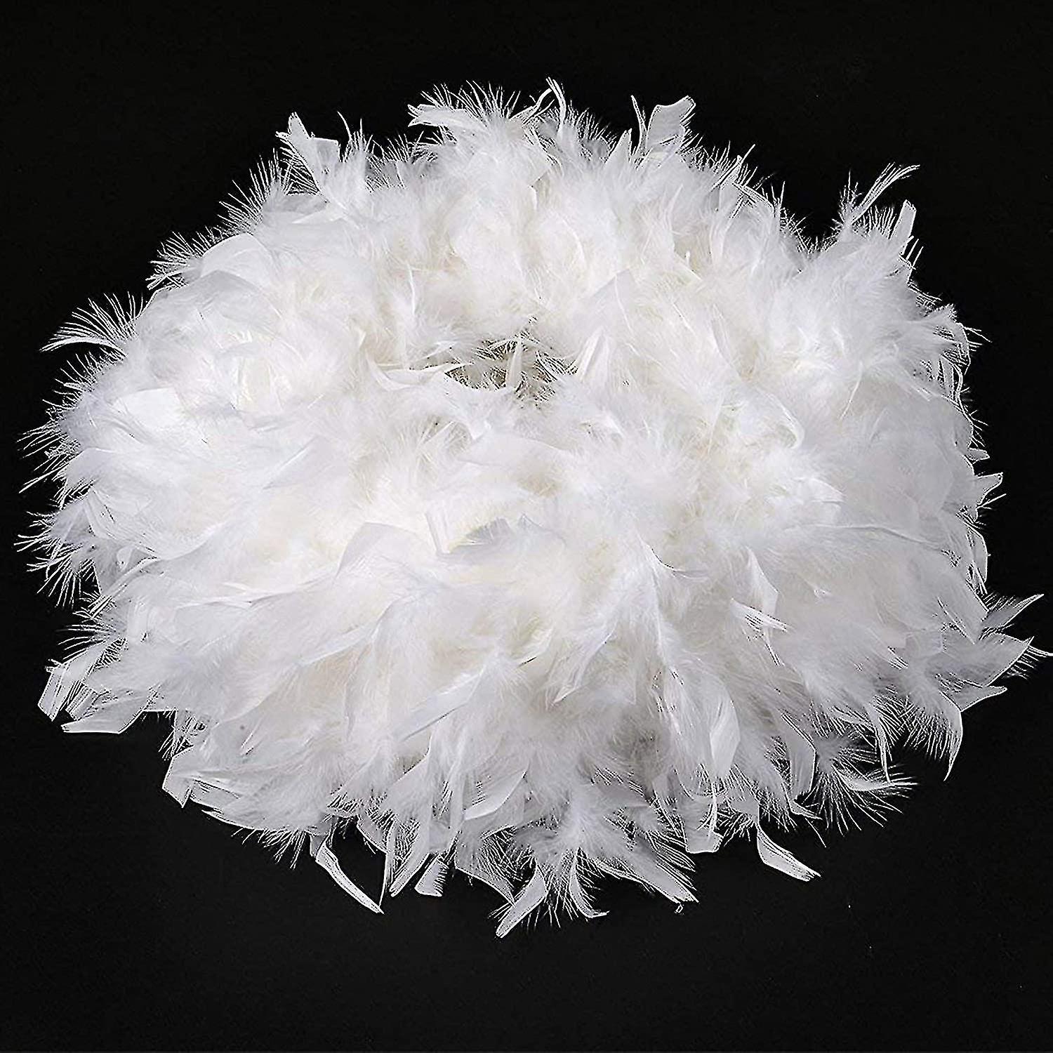 White Feather Ceiling Lampshade Pendant Non-electric Shade Shade Reducing Ring Pendant