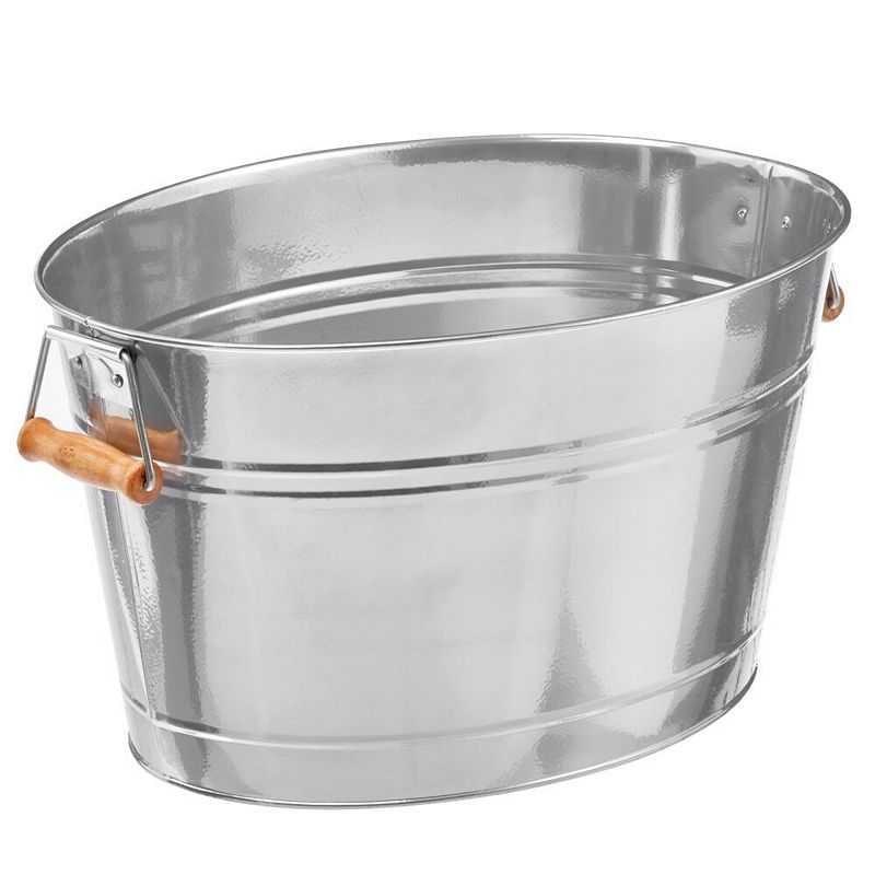 mDesign Large Metal 4.75 Gallon Beverage Tub Cooler