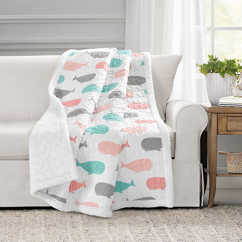 Lush Decor Whale Reversible Sherpa Throw