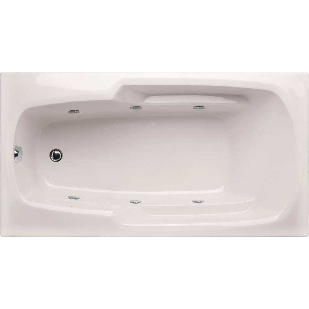 Hydro Systems Napa 54 in. Acrylic Rectangular Drop-in Reversible Drain Whirlpool Tub in White NAP5430AWPW