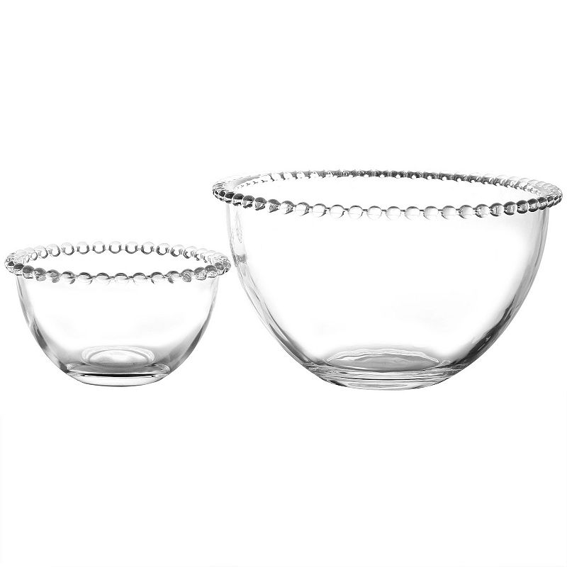 Gibson Home Sereno 2 Piece Glass Serving Bowl Set