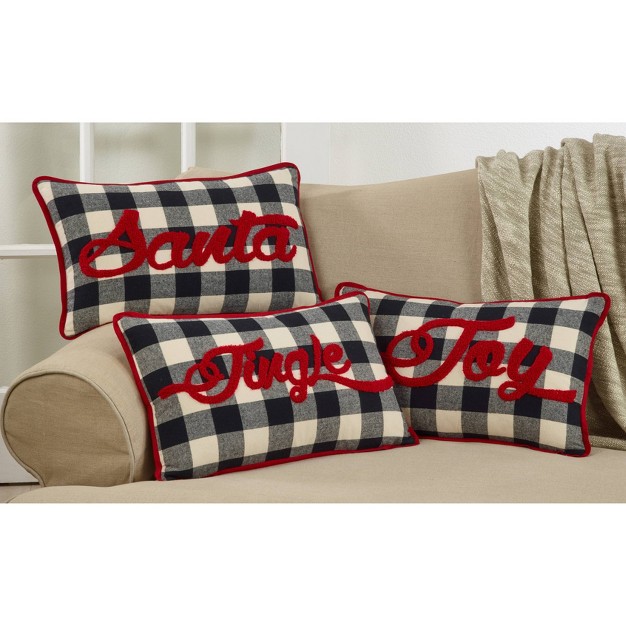 Buffalo Plaid Joy Poly Filled Throw Pillow Black Saro Lifestyle