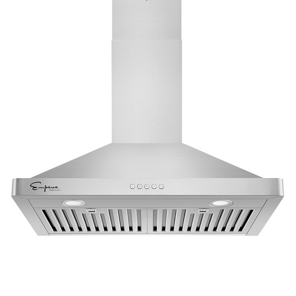 30 inch 400 CFM Convertible Wall Mount Range Hood in Stainless Steel - Ducted Exhaust Kitchen Vent