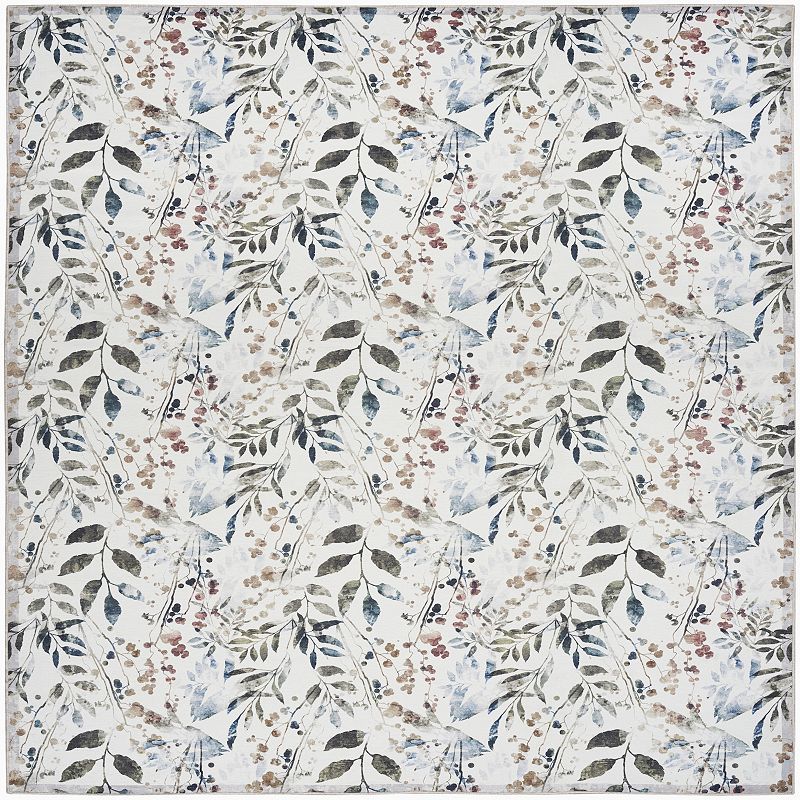 Nourison Washables Contemporary Floral Indoor Non-skid Area Rug