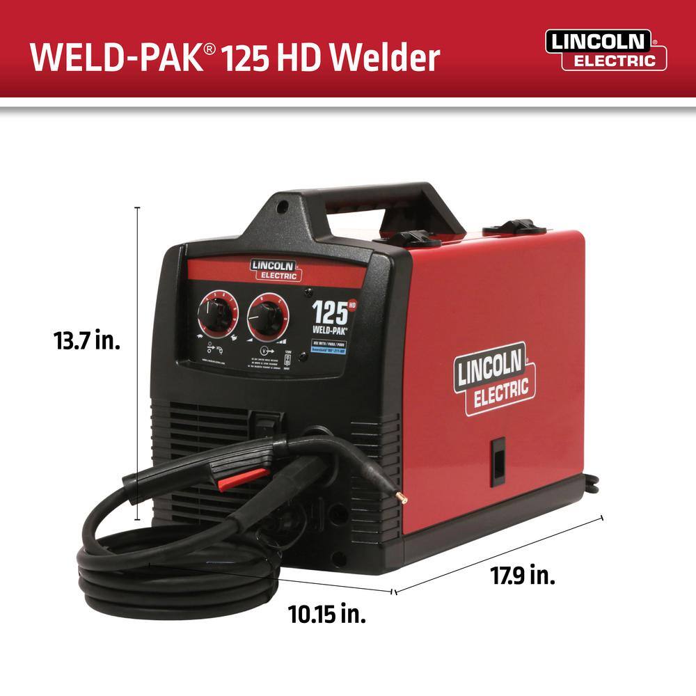 Lincoln Electric 125 Amp Weld-Pak 125 Flux-Core Wire Feed Welder 115V (No Gas) K2513-1