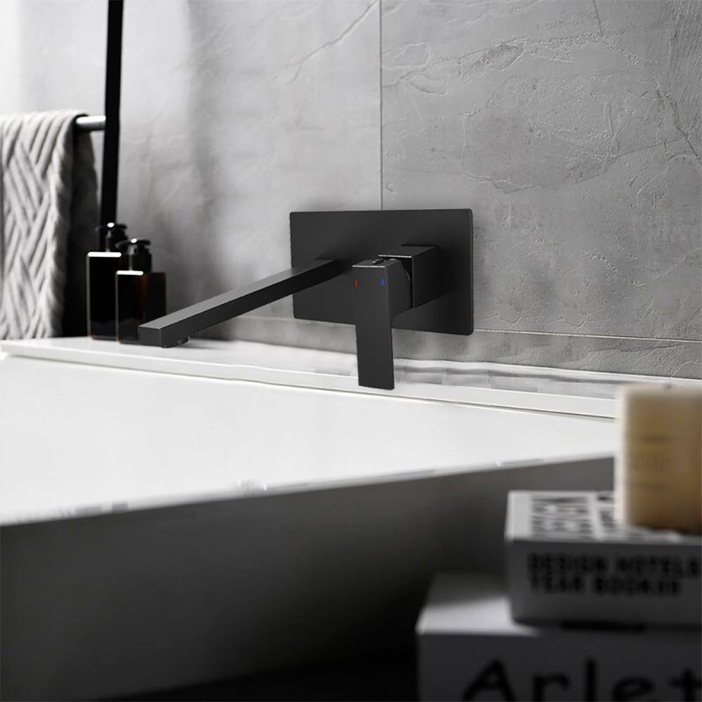 Single Handle Wall Mounted Bathroom Faucet in Matte Black NK-LQNK-0911