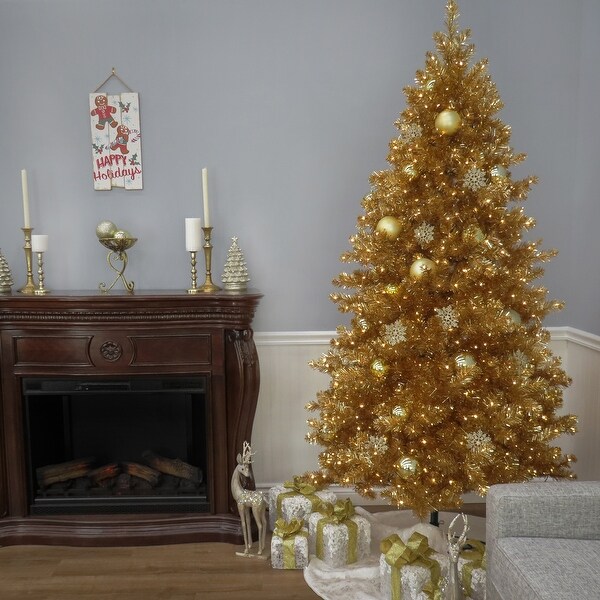 National Tree Company 7.5 ft. PreLit Christmas True Gold Metallic Tree