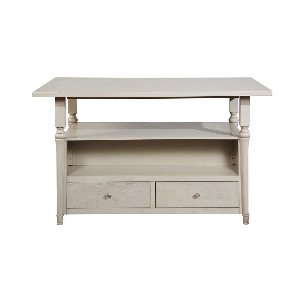 Linon Hayes White Wood Counter Table