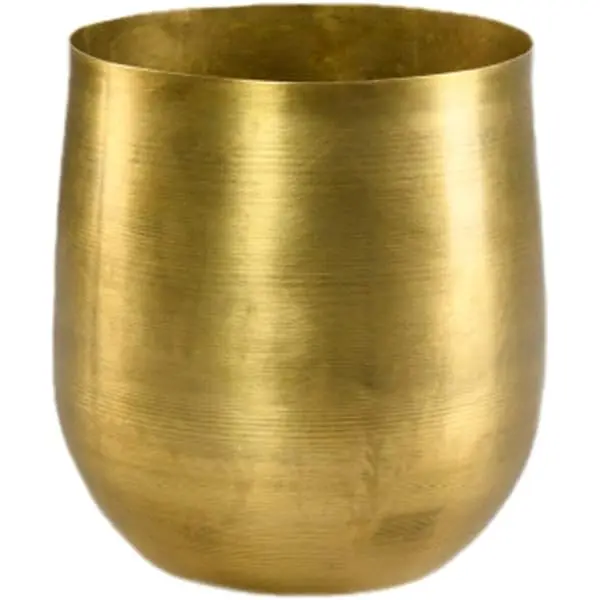 Gold Finished Round Metal Planter Design Handcrafted Floor Planter For Home Decoration Garden Supplies new arrival