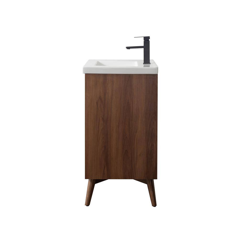 SUDIO Nelson 30 in. W x 18.5 in. D x 34 in. H Bath Vanity in Walnut with White Ceramic Top Nelson-30WN