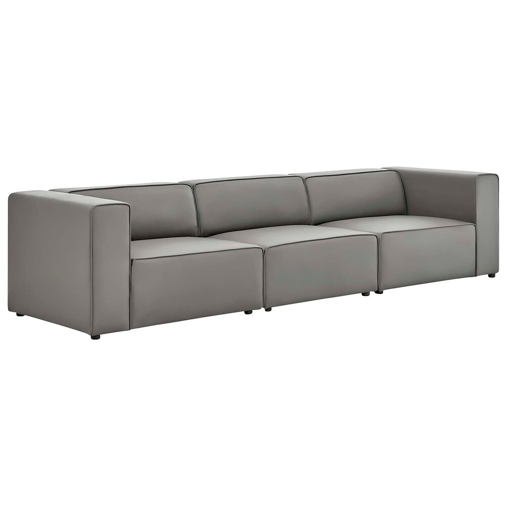 Mingle Vegan Leather 3 Piece Sectional Sofa