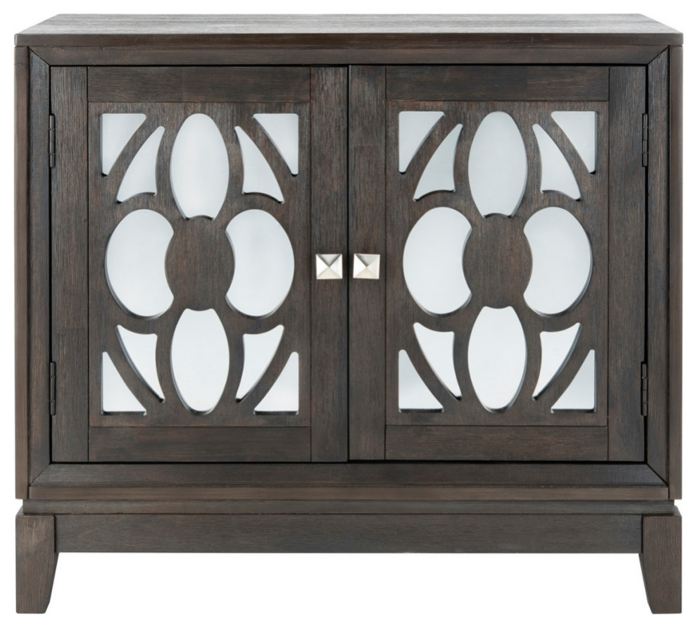 Kay 2 Door Chest Greywash/ Walnut Mirror   Modern   Accent Chests And Cabinets   by Virgil Stanis Design  Houzz