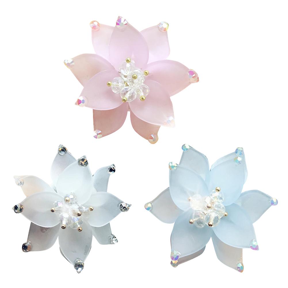 Bling Car Aromatherapy Vent Clip Crystal Lotus Flower Shape Car Air Outlet Freshener Perfume Clip Aroma Diffuser Decor For Women Girls White