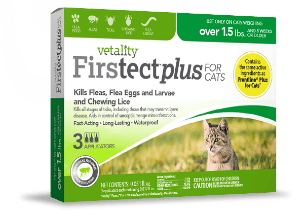 Vetality Firstect Plus Monthly Topical Flea and Tick Treatment for Cat