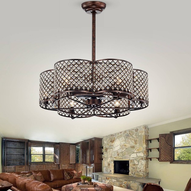 X X Linza Lighted Ceiling Fan Brown Warehouse Of 