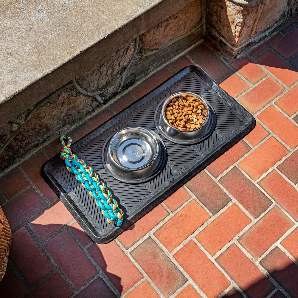 Mohawk Home Black Rubber Boot Tray Utility Mat 1' 4\