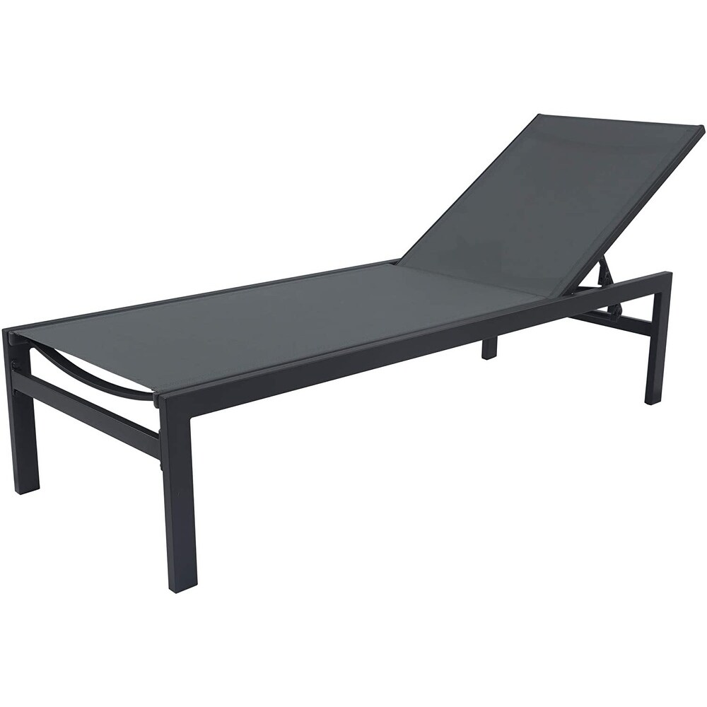 Kozyard Modern Full Flat Aluminum Patio Reclining Adjustable Chaise Lounge with Sunbathing Textilence for  Weather